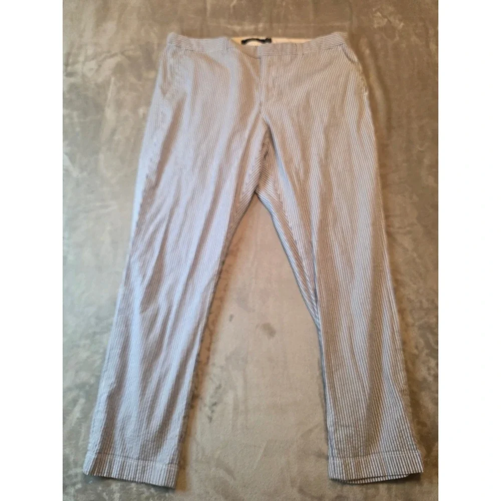 Polo Ralph Lauren Seersucker Pants Boys 14 Blue White Striped Chino